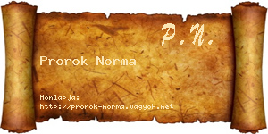 Prorok Norma névjegykártya